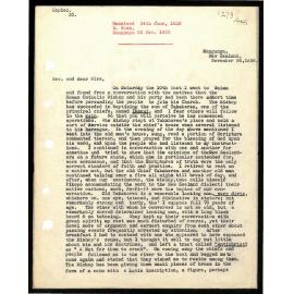 Letter to Secretaries from W. Woon
