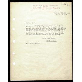 Letter to Rev. Elijah Hoole from William Woon