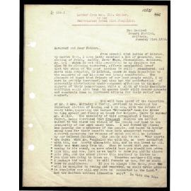Letter to Secretaries from Rev. Jas Buller