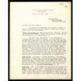 Letter to Secretaries from J. Buller