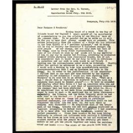 Letter to Secretaries from Rev. N. Turner