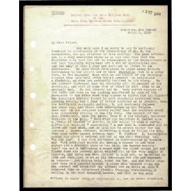 Letter to J. Beecham from Rev. W. Woon