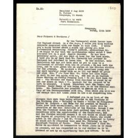 Letter to Secretaries from Nathl. Turner