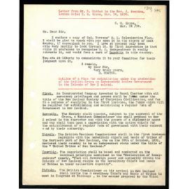 Letter to Rev. J. Beecham from Mr. D. Coates