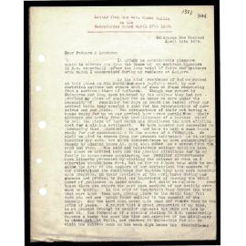 Letter to Secretaries from Rev. James Wallis