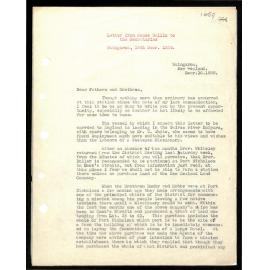 Letter to Secretaries from James Wallis