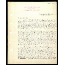 Letter to Secretaries from W. Woon