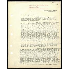 Letter to Secretaries from Rev. Charles Creed