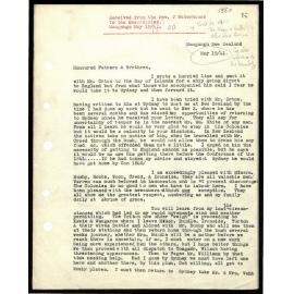 Letter to Secretaries from Rev. J. Waterhouse