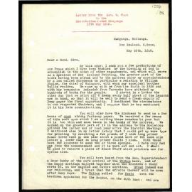 Letter to Secretaries from Rev. W. Woon