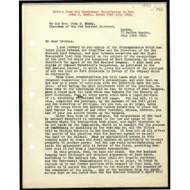 Letter to Rev. John H. Bumby from Missionary Secretaries