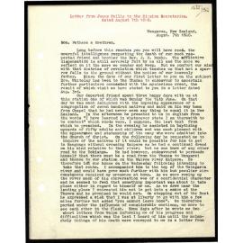 Letter to Mission Secretaries from James Wallis