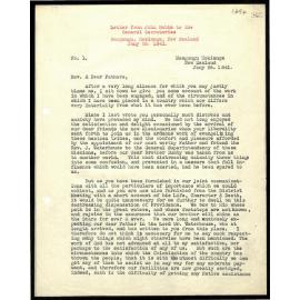 Letter to General Secretaries from John Hobbs