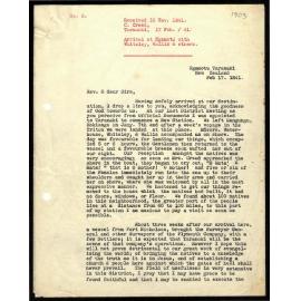 Letter to Secretaries from Charles Creed