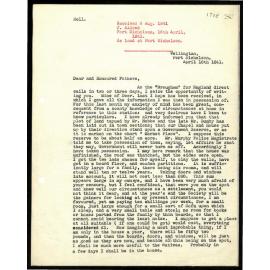 Letter to Secretaries from J. Aldred