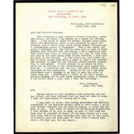 Letter to Secretaries from J. Aldred