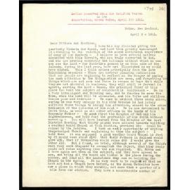 Letter to Secretaries from Rev. John Warren