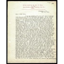 Letter to Secretaries from Rev. W. Woon