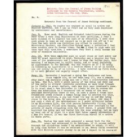 Journal extracts to Secretaries from James Watkins