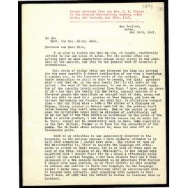 Letter to General Secretaries from Rev. H. H. Turton