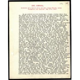 Letter to Secretaries from Rev. James Wallis