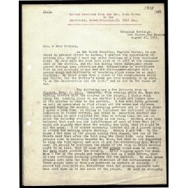 Letter and journal extracts to Secretaries from Rev. John Hobbs