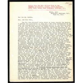 Letter to General Secretaries from Rev. William Woon
