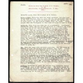 Journal extracts to Secretaries from J. Watkin