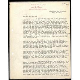 Letter to Rev. E. Hoole from Rev. W. Woon
