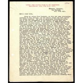 Letter to Secretaries from Rev. C. Creed