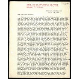 Letter to General Secretaries from Rev. John Hobbs