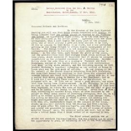 Letter and Journal extracts to Secretaries from Rev. G Buttle