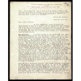 Letter to Secretaries from Rev. J. Whiteley