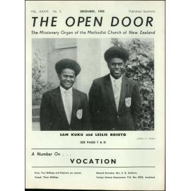  The Open Door - The Missionary Organ of the Methodist Church of New Zealand - Vol. 39 No. 3 (December, 1959)