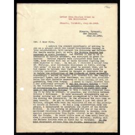 Letter to Secretaries from Rev. C. Creed