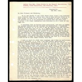 Letter to General Secretaries from Rev. James Watkins