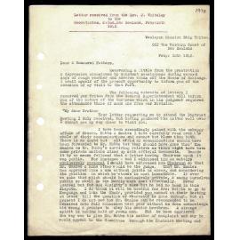 Letter to Secretaries from Rev. J. Whiteley