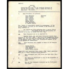 Minutes of the Annual District Meeting of the Southern Division of the New Zealand District to Secretaries from John Whiteley