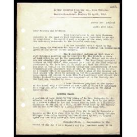 Letter to Secretaries from Rev. John Whiteley