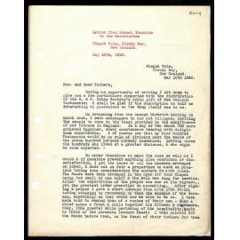 Letter to Secretaries from Samuel Ironside