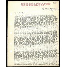 Letter to General Secretaries from Rev. J. Whiteley