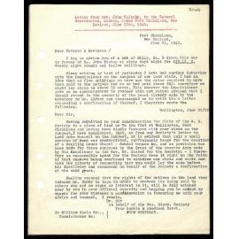 Letter to General Secretaries from Rev. J. Whiteley