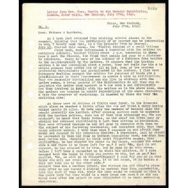 Letter to General Secretaries from Rev. Thos Buddle