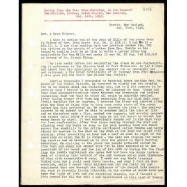 Letter to General Secretaries from Rev. John Whiteley