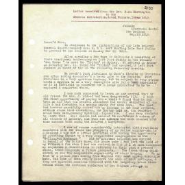 Letter and journal extracts to General Secretaries from Rev. John Skevington