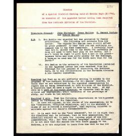 Minutes of Special District Meeting to Secretaries from Northern Division of the District
