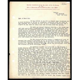 Letter to Rev. J. Beecham from Rev. John Whiteley