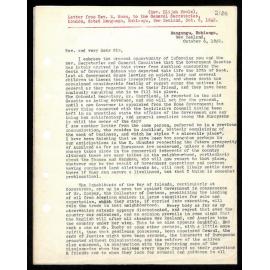 Letter to Rev. Elijah Hoole, General Secretaries from Rev. W. Woon