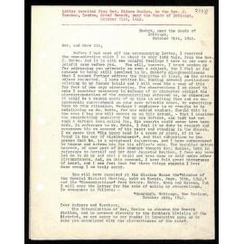 Letter to Rev. J. Beecham from Rev. G. Smales