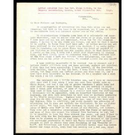Letter to General Secretaries from Rev. James Watkin